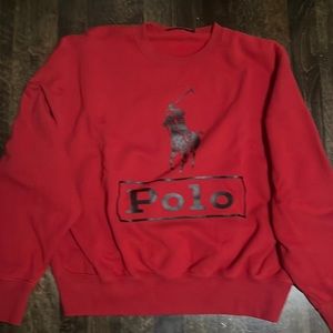 Red Ralph Lauren Polo Crew Neck sweater shirt